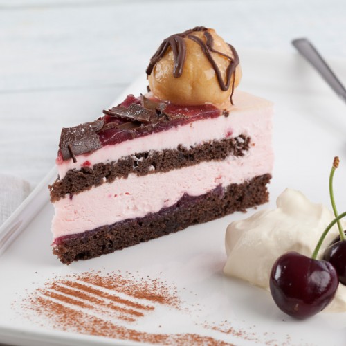 Black Cherry Profiterole Gateau