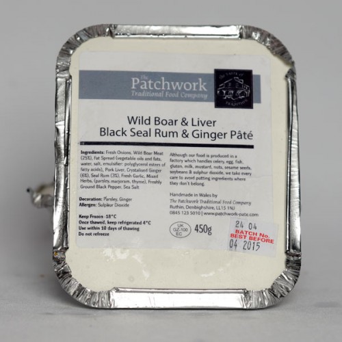 Wild Boar & Liver Pâté with Black Seal Rum & Ginger 450g